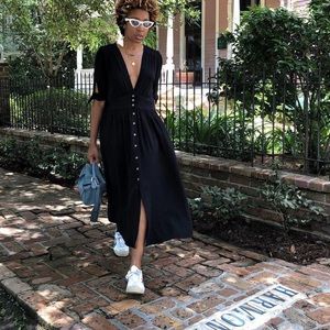 Free people love of my life black midi dress
